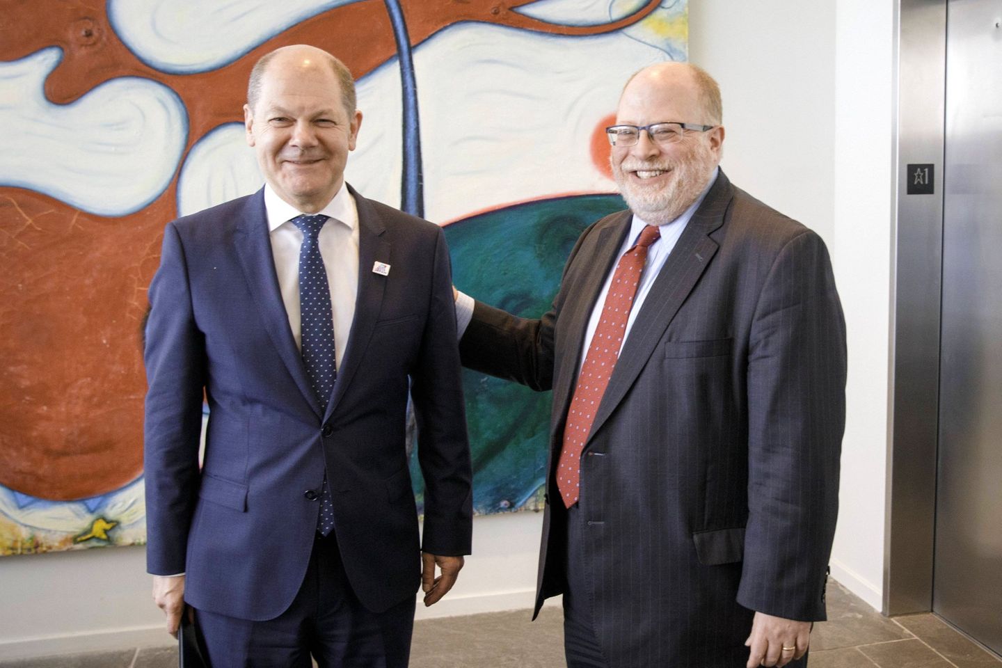 Finanzminister Olaf Scholz mit Adam Posen