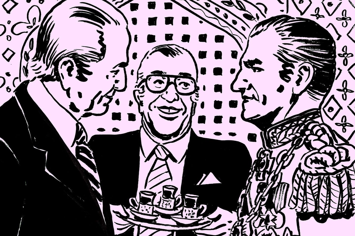 Herbert Quandt (l.) verkauft an den Emir, Ponto (M.) makelt