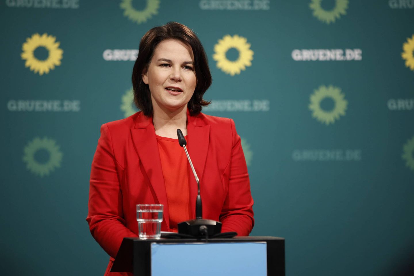 Pressekonferenz mit Annalena Baerbock, Bundesvorsitzende Gruene und Kanzlerkandidatin