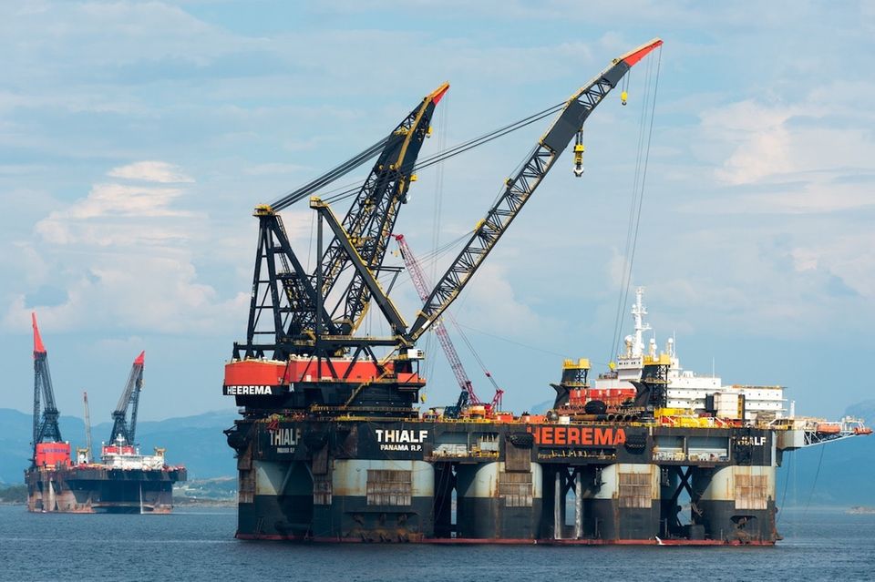 Oil platforms off the Norwegian coast