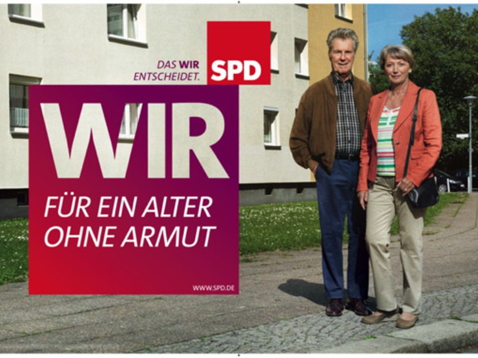 SPD-Rentenplakat in der West-Variante