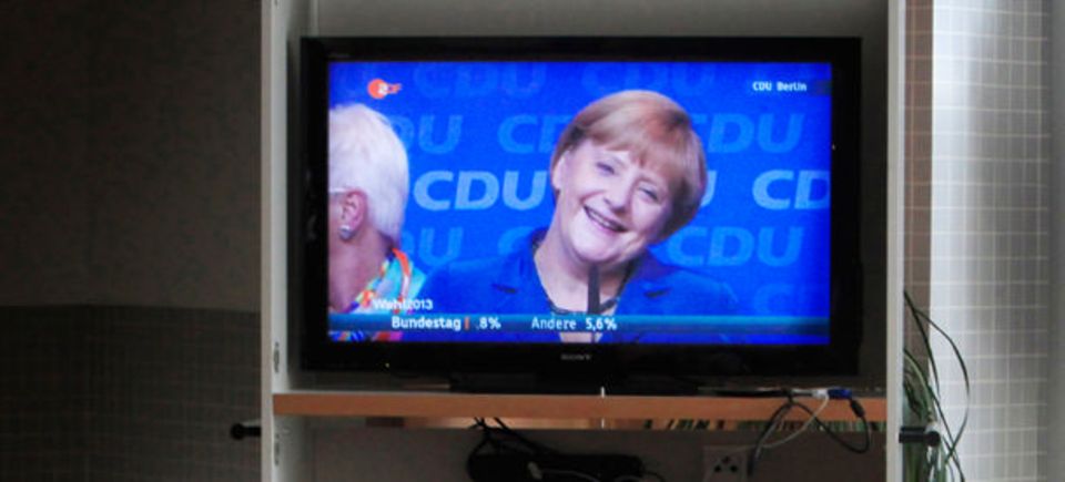 Strahlender Triumph: Kanzlerin Merkel am Wahlabend