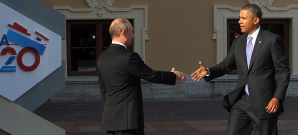 G20-Treffen: Im Syrien-Konflikt half Russlands Präsident Putin (l.) seinem US-Amtskollegen Obama aus der Verlegenheit