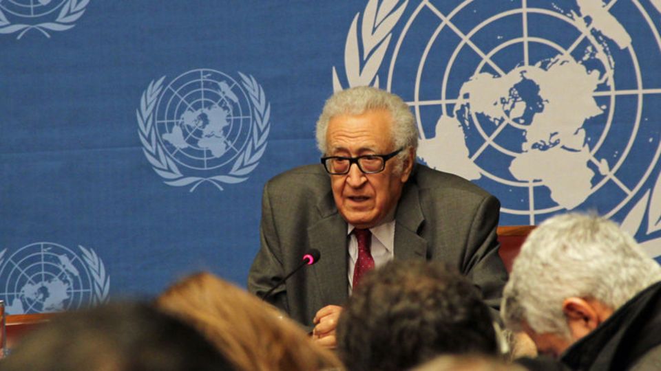 Der Uno-Sondergesandte Brahimi gibt sich in Genf optimistisch: "Das Eis bricht, langsam, aber es bricht"