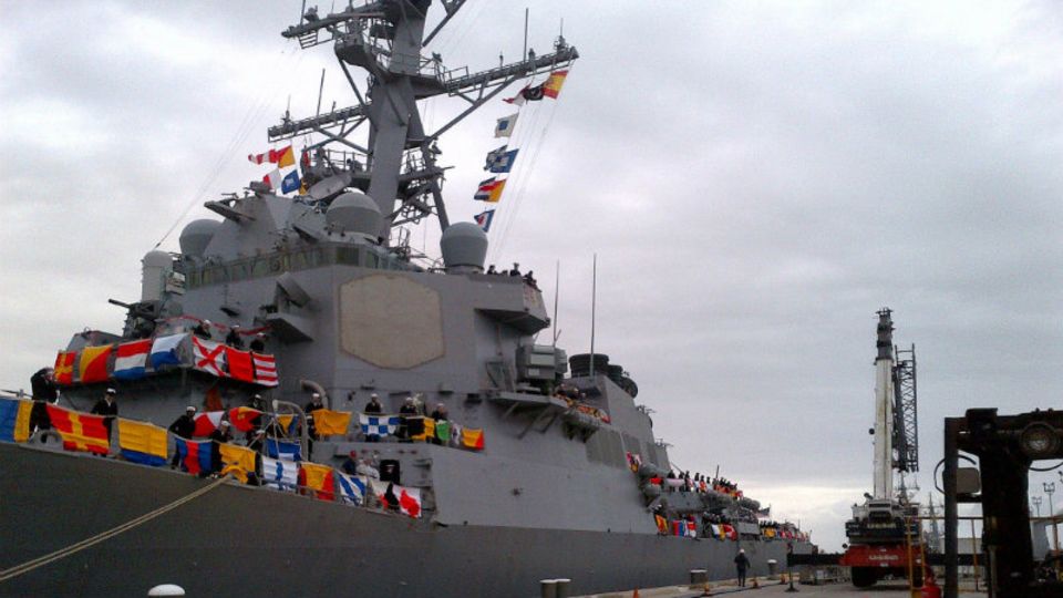 Die USS Donald Cook bei ihrer Ankunft im spanischen Rota