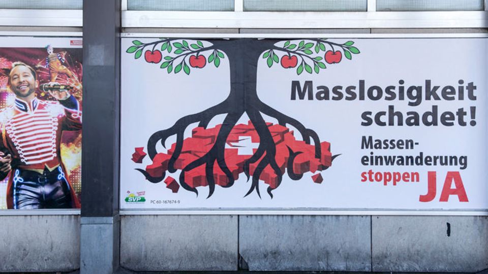Plakat der Zuwanderungsgegner: Angst vor Einwanderern