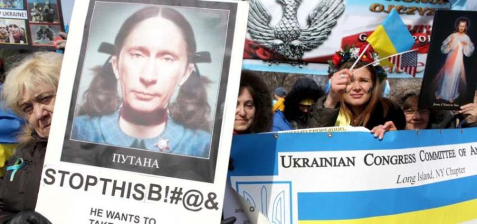 Protest gegen Putin in den USA