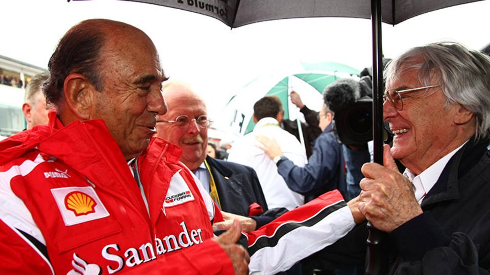 Botín mit Formel-1-Boss Bernie Ecclestone: Santander ist Großsponsor des Rennzirkusses