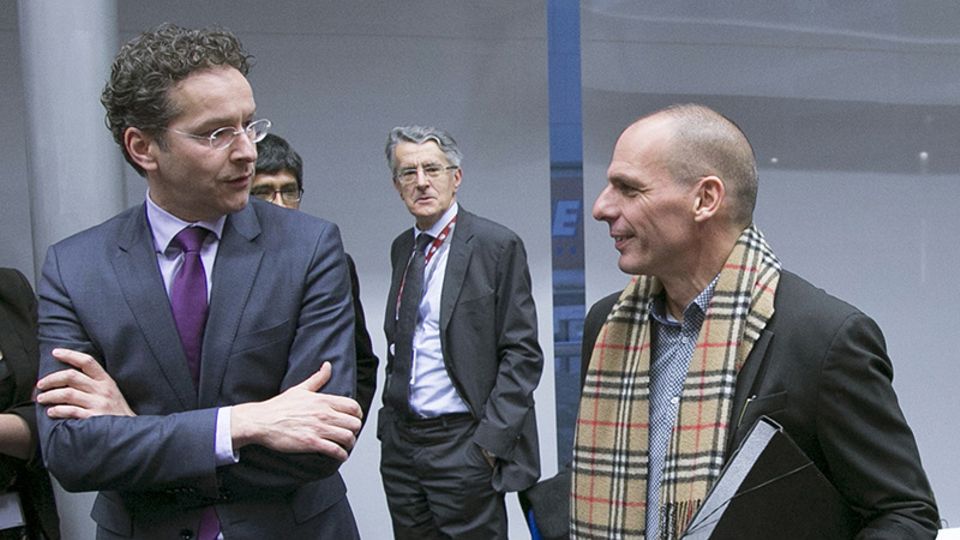 Keine Einigung: Eurogruppenchef Dijsselbloem (l.) und Griechenlands Finanzminister Varoufakis (Foto: Reuters)