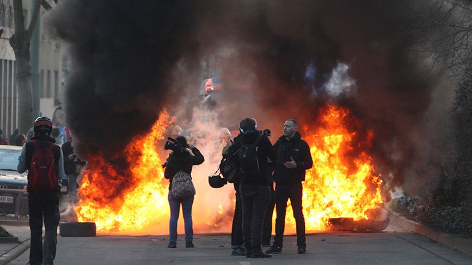 Vielerorts in Frankfurt kam es zu gewalttätigen Auseinandersetzungen zwischen Polizei und Demonstranten (Foto: Getty Images)