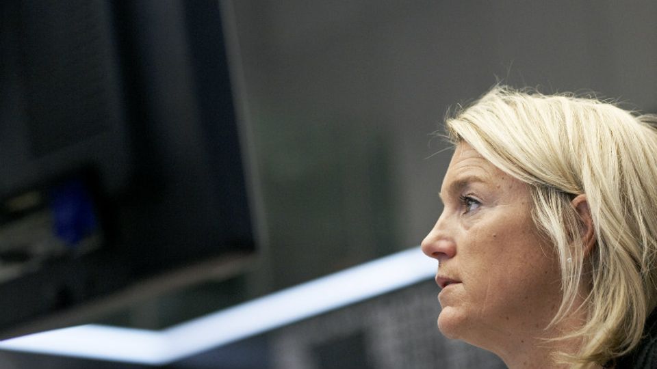 Händlerin an der Frankfurter Börse