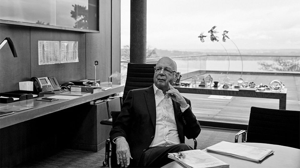 Klaus Schwab in his office