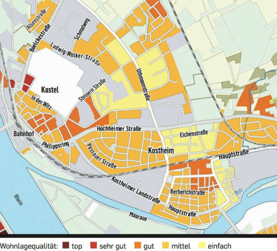 Immobilien-Kompass Karte Wiesbaden-Kostheim
