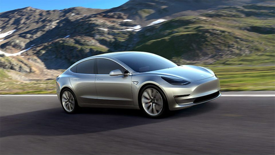 Prototyp "Model 3": Mit dem Mittelklasseauto will Tesla den Durchbruch schaffen - Foto: dpa