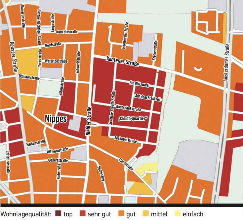 Immobilien-Kompass Karte Köln-Nippes