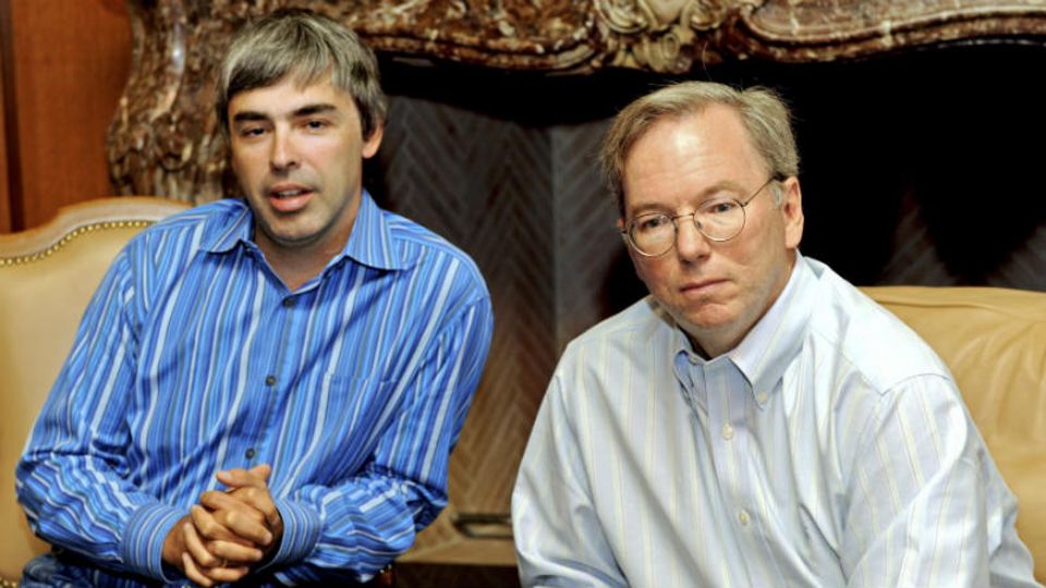Google-Gründer Larry Page (l.) ist für den Spirit zuständig, Eric Schmidt fürs Geschäft