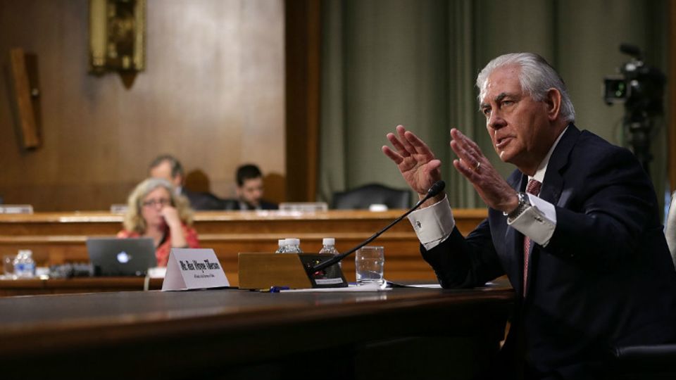 Der designierte US-Außenminister Rex Tillerson bei seiner Anhörung im Senat