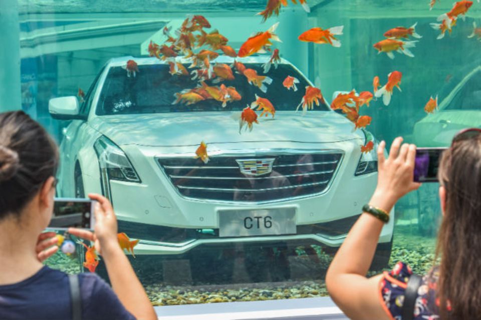 SAIC Motor (Gewinn 2016: 4,8 Mrd. Dollar): Der chinesische Autobauer ist hierzulande noch wenig bekannt. In China kooperiert er unter anderem mit GM und VW. Ein Cadillac CT6 von SAIC-GM wurde kürzlich in einem Aquarium in Chengdu ausgestellt.