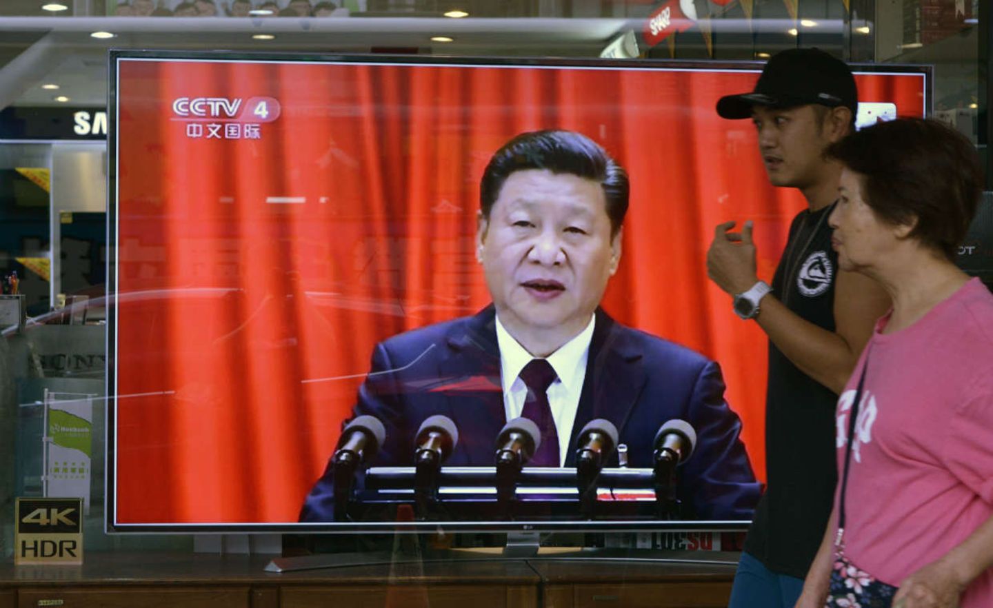 Xi Jinpings Rede auf dem Parteitag wurde natürlich im Fernsehen übertragen