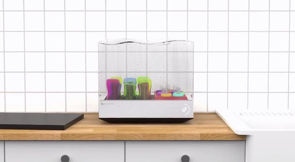 Und mit dieser transparenten Geschirrspülmaschine namens Heatworks Tetra für kleine Küchen kann man auch dampfgaren.