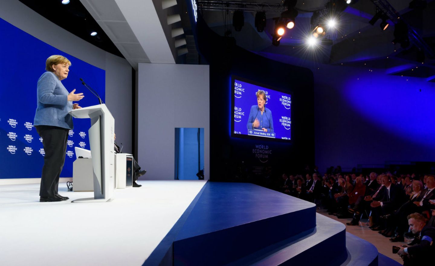 Bundeskanzlerin Merkel in Davos: Sie gilt als Anhängerin einer liberalen Weltordnung