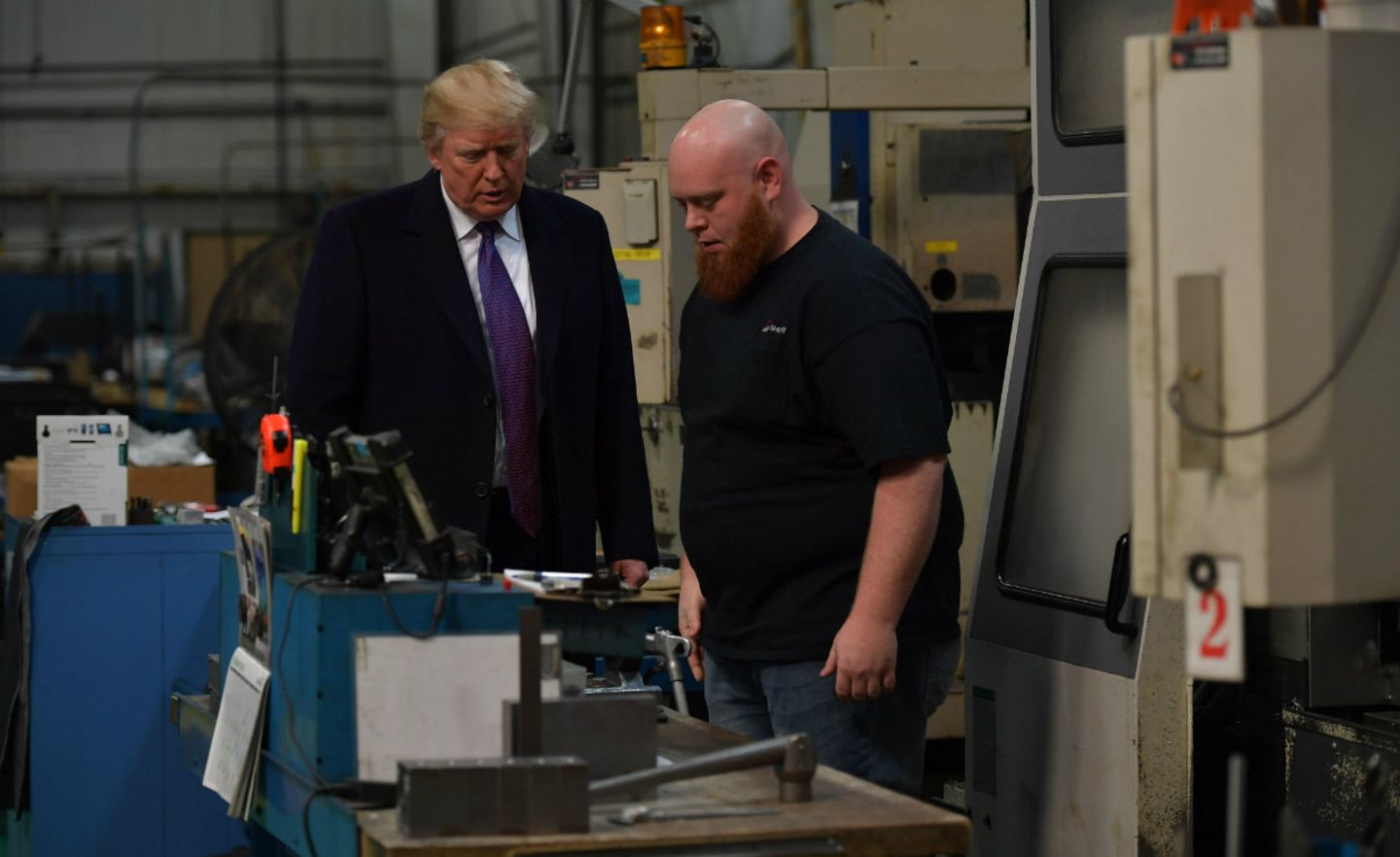 US-Präsident Trump beim Besuch des Maschinenbauers Sheffer