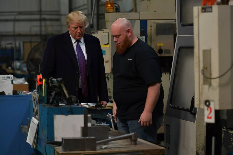 US-Präsident Trump beim Besuch des Maschinenbauers Sheffer