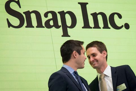 Snap-Gründer Evan Spiegel (r.)