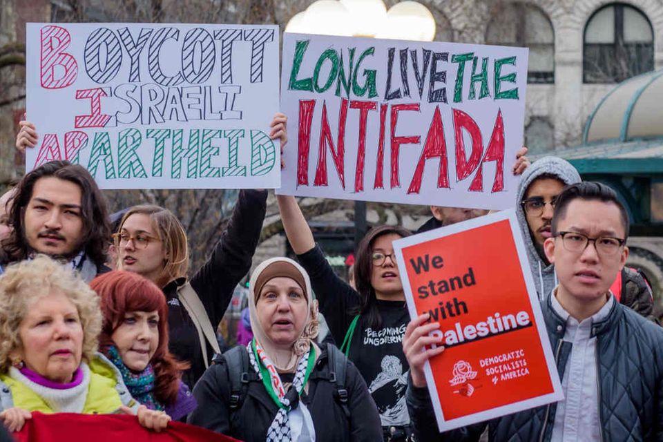 Boykott-Aufruf: Anti-israelische Demonstranten Anfang April in New York