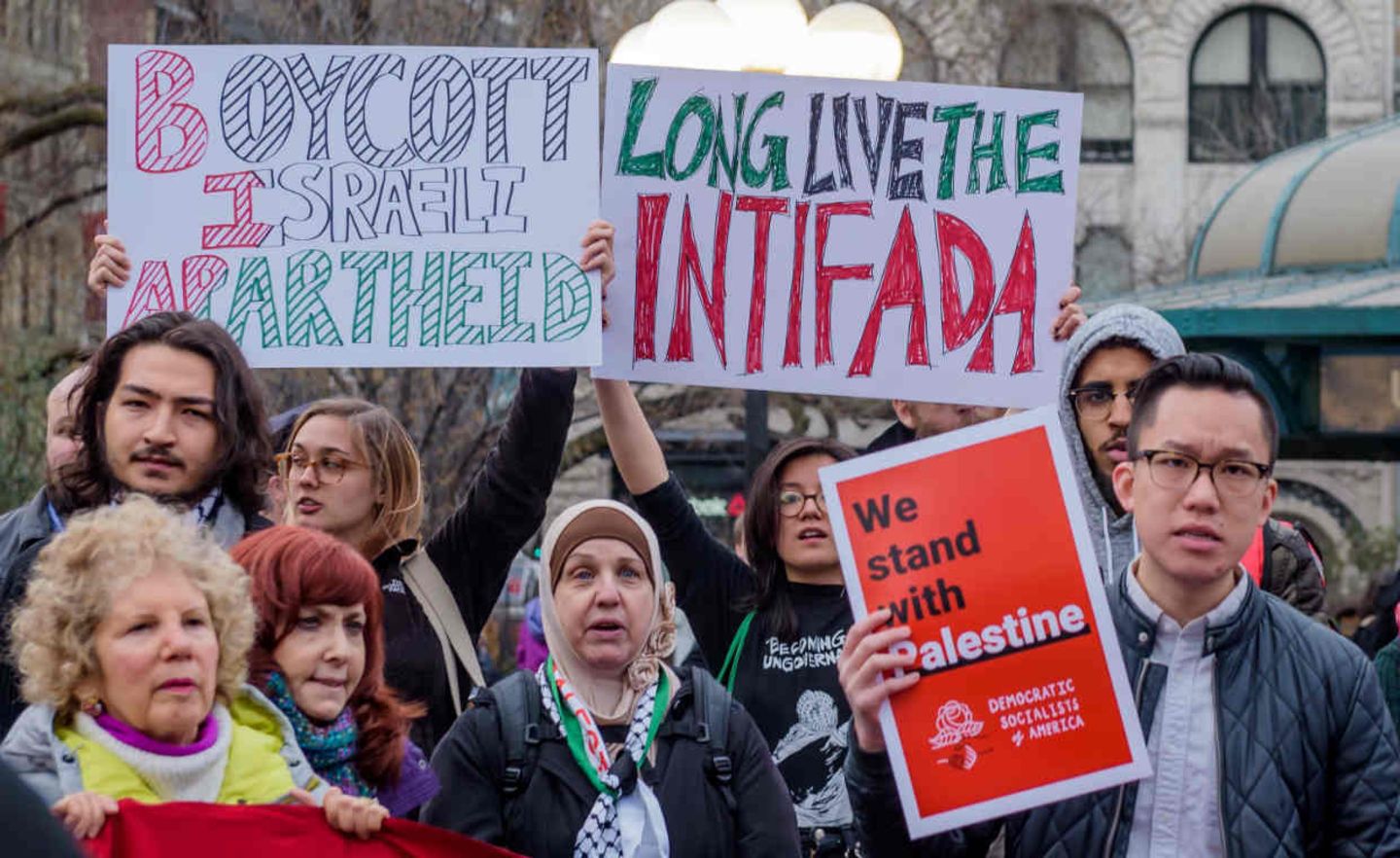 Boykott-Aufruf: Anti-israelische Demonstranten Anfang April in New York