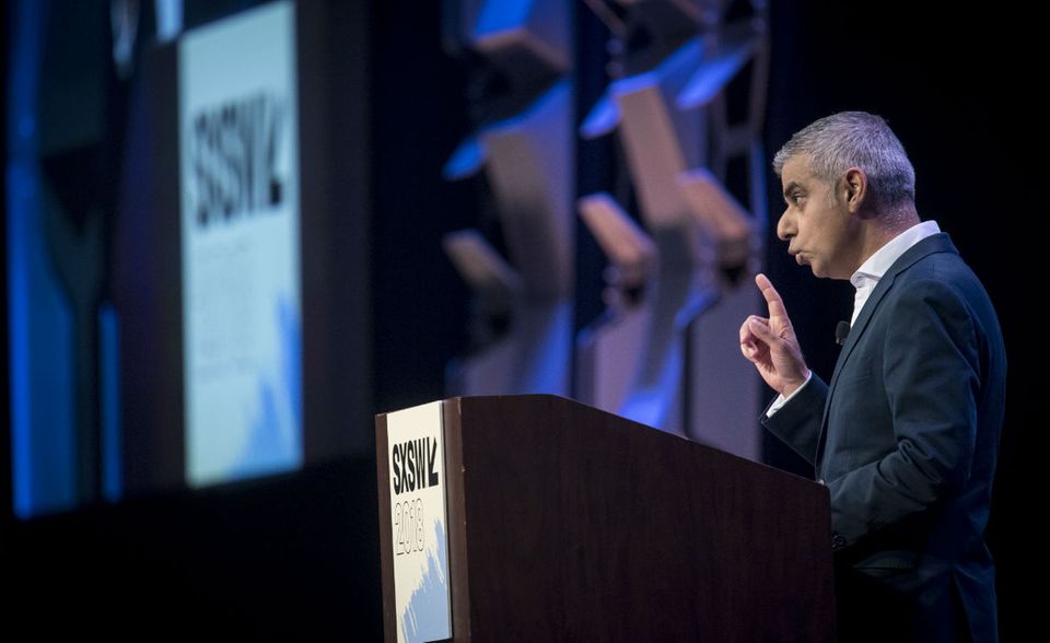 Londons Bürgermeister Sadiq Khan bei der SXSW-Konferenz