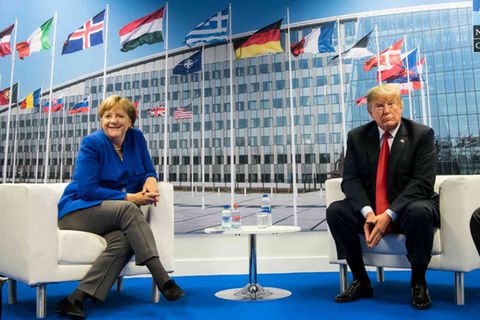 Bundeskanzlerin Angela Merkel mit US-Präsident Donald Trump
