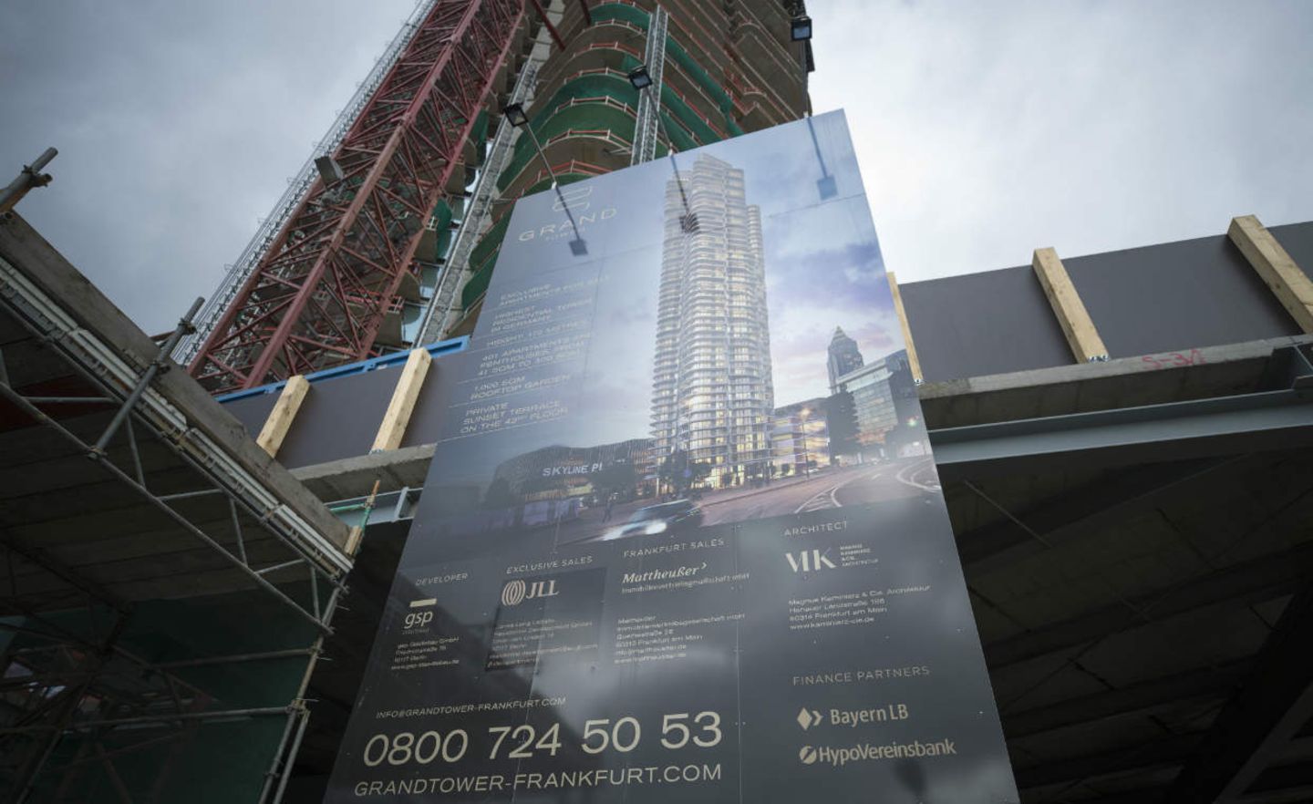 Baustelle des "Grand Tower" in Frankfurt