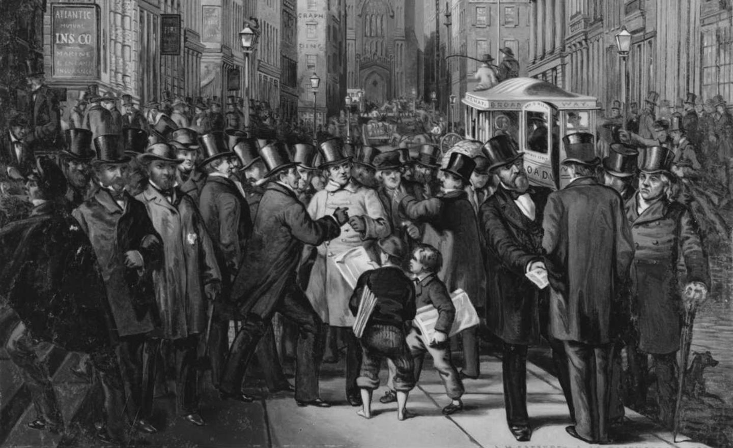 Wie auf Kommando stürmen Sparer und Spekulanten am 13. Oktober 1857 die Banken von New York und verlangen ihre Einlagen zurück. Binnen 24 Stunden erklären sich alle 60 Banken der Welt­finanzhauptstadt für zahlungsunfähig