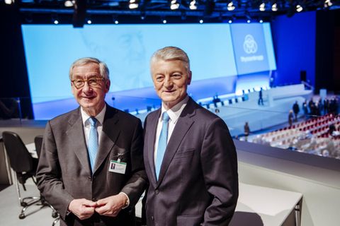 Bei der Hauptversammlung im Januar 2018 stellten sich Ulrich Lehner und Heinrich Hiesinger noch gemeinsam den Fotografen. Beide sind zurückgetreten