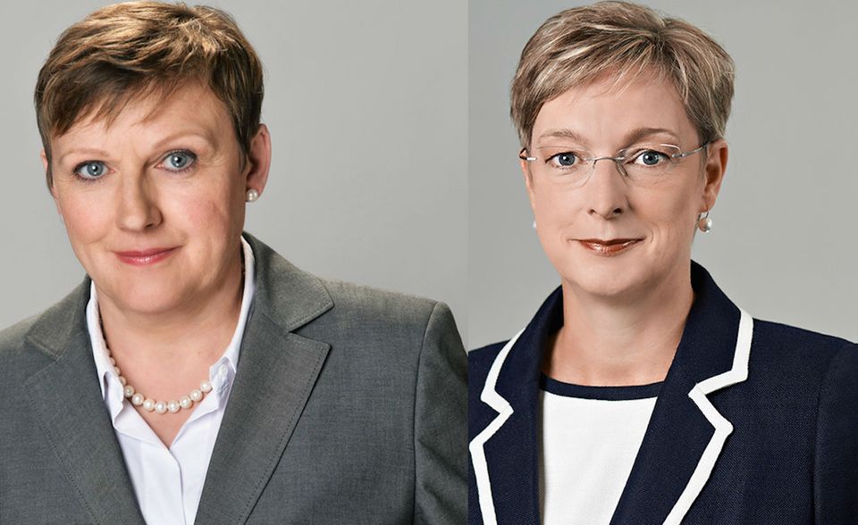 Aareal Bank: Zwei von sechs Vorständen sind weiblich - Dagmar Knopek und Christiane Kunisch-Woff (v.l.)