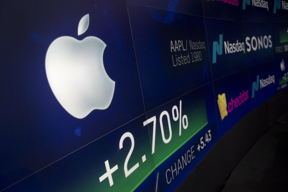 Notierung der Apple-Aktie an der Computerbörse Nasdaq
