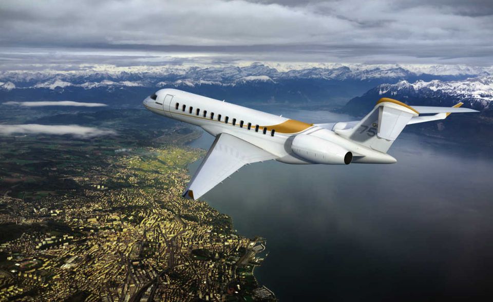 Der Bombardier Global 7500 ist laut dem Hersteller der größte Business Jet mit der größten Reichweite der Welt. Das Flugzeug ist 33,8 Meter lang, die Flügelspannweite beträgt 31,7 Meter. In der 1,88 Meter hohen Kabine müssen nur großgewachsene Passagiere den Kopf einziehen. Der Privatjet bietet bis zu 19 Passagieren Platz und bringt sie mit einer Tankfüllung maximal 14.260 Kilometer weit. Die Kabine lässt sich in vier Wohnbereiche einteilen, vom Konferenztisch bis zum Doppelbett. Kostenpunkt: Mindestens 72 Millionen Dollar.