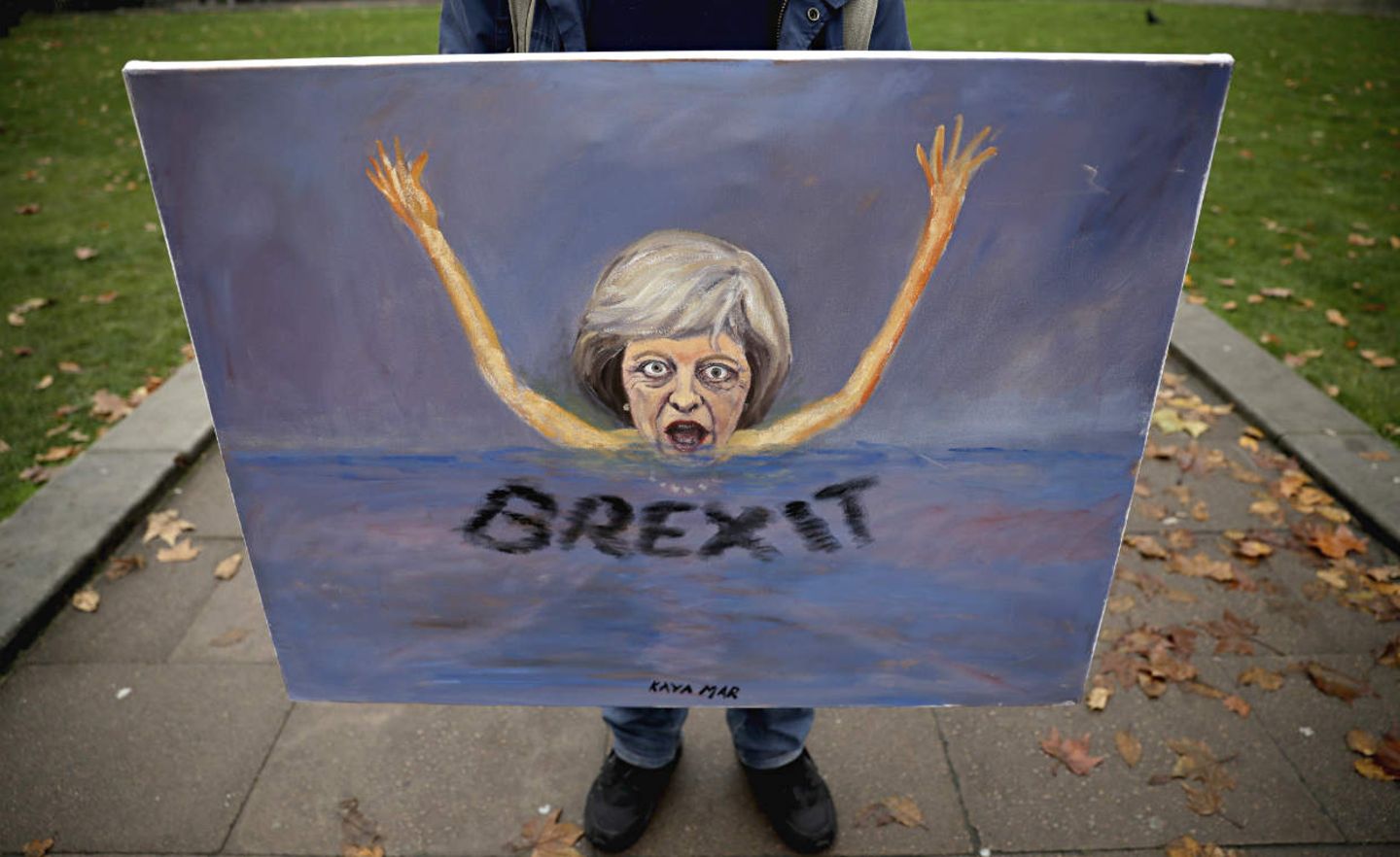 Brexit-Karikatur: Geht Theresa May unter?