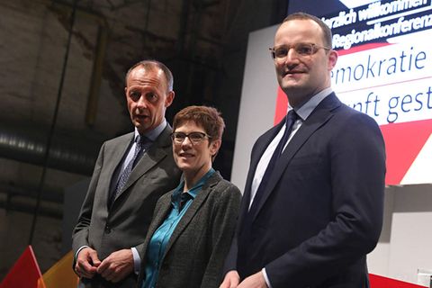 Die drei aussichtsreichsten Kandidaten für den CDU-Vorsitz: Friedrich Merz, Annegret Kramp-Karrenbauer und Jens Spahn (v.l.n.r.)