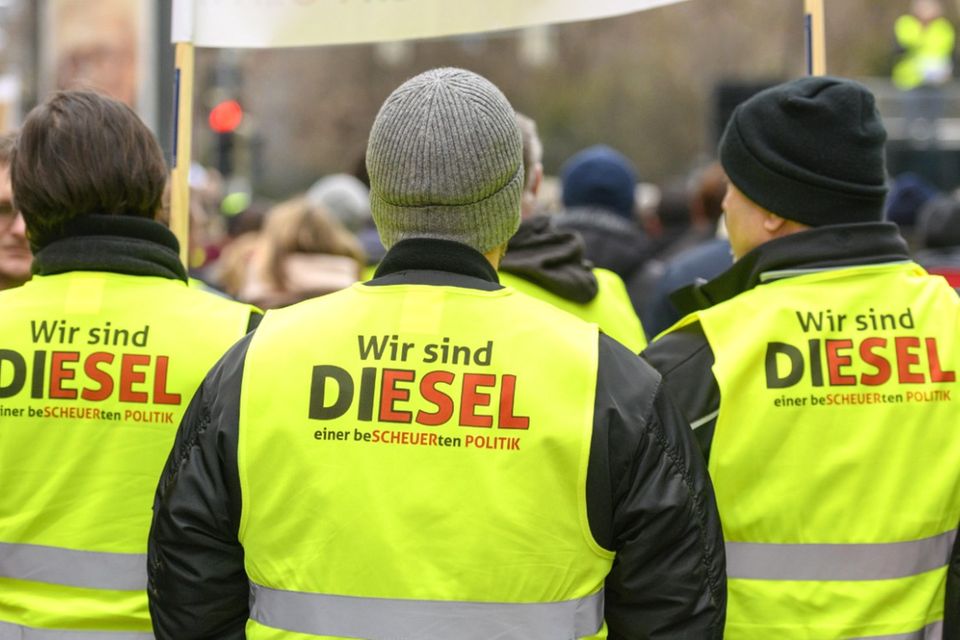 Demonstration gegen das Dieselfahrverbot in Stuttgart