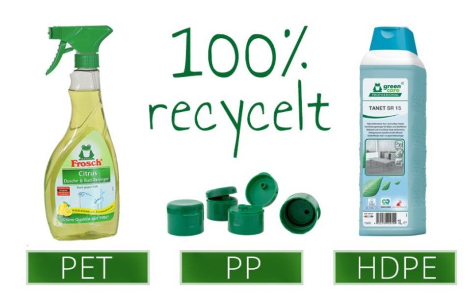 Der Reinigungsmittelhersteller Frosch nutzt Verpackungen aus recyceltem Kunststoff