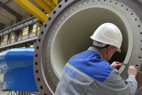 Vermessung einer Wasserkraftturbine bei Voith