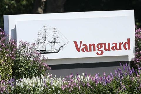Vanguard-Logo am Sitz des Unternehmens in Malvern
