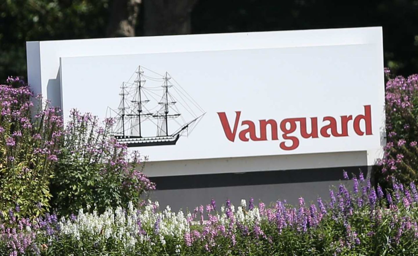 Vanguard-Logo am Sitz des Unternehmens in Malvern