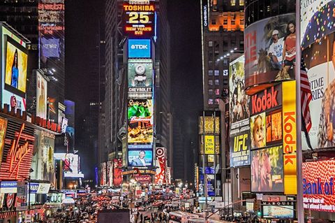 Das größte und teuerste Billboard Nordamerikas befindet sich am Time Square in New York.