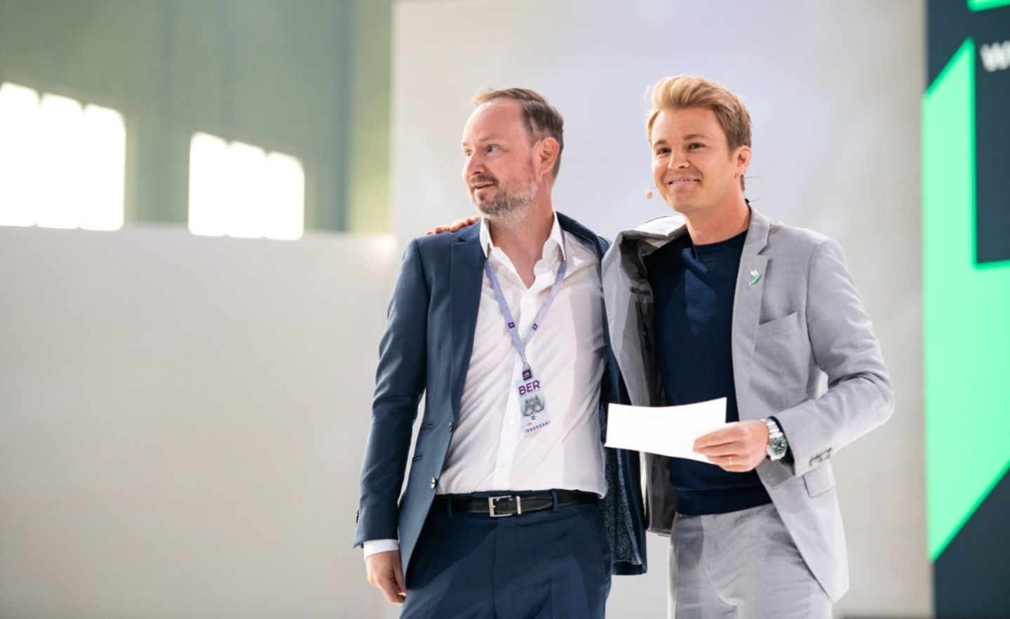Marco Voigt (l.) und Nico Rosberg beim diesjährigen Greentech Festival