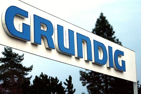Grundig-Firmenschild: Der Markenname hat überlebt