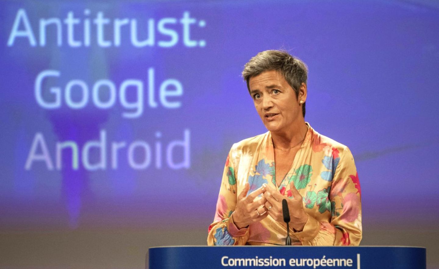 EU-Wettbewerbskommissarin Vestager scheut keine Konflikte: Gegen Google hat sie schon mehrfach Milliardenstrafen verhängt