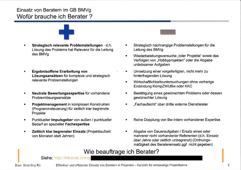 Interner Leitfaden des Verteidigungsministeriums aus dem Dezember 2017: Damals schien der Einsatz externer Berater außer Kontrolle geraten zu sein